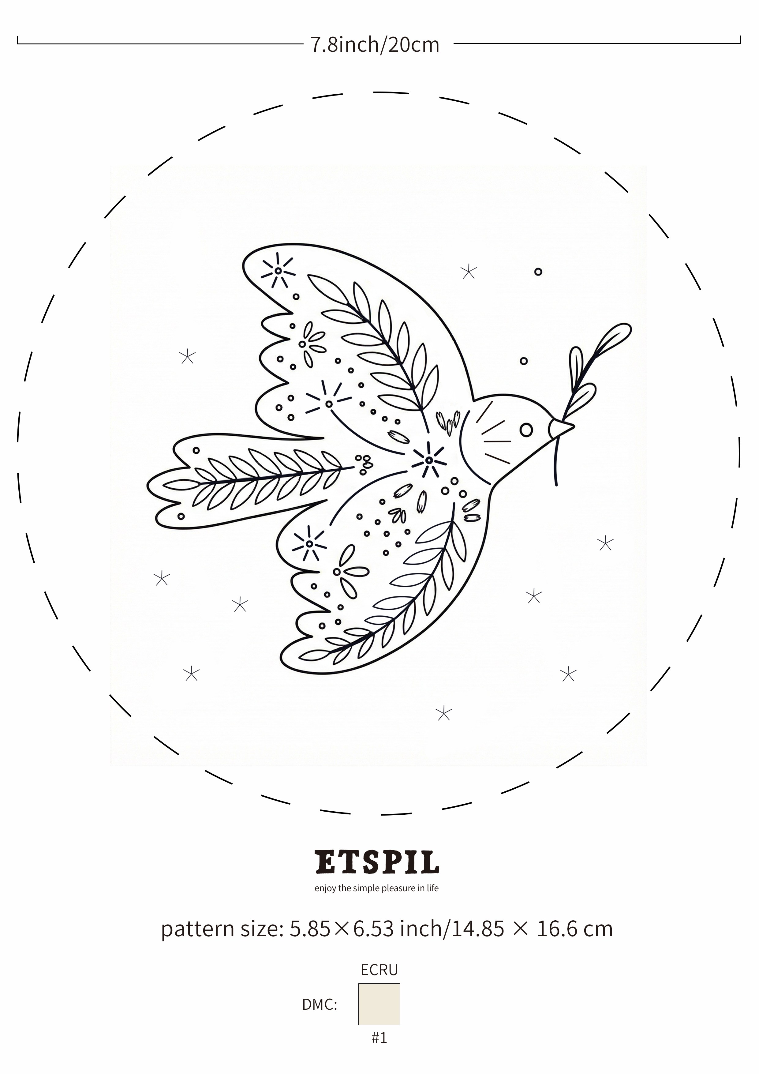 Featured ETSPIL embroidery pattern sheet preview.
